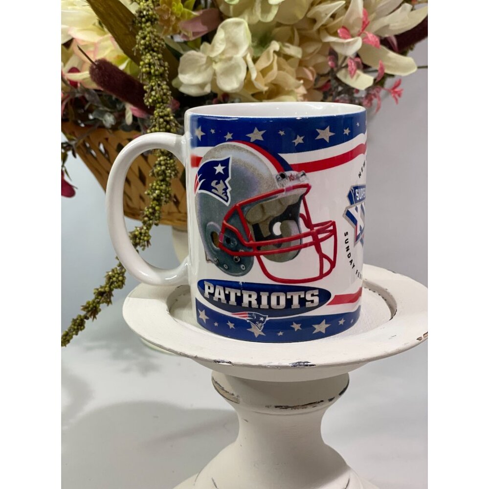 Super Bowl Coffee Mug XXXVI Commemorative Mug New Orleans 2002 Rams Vs Patriots